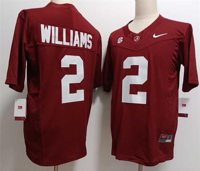 Men%27s Alabama Crimson Tide #2 Ryan Williams Red F.U.S.E Stitched Football Jersey